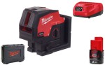 Laser krzyżowy Milwaukee zielony M12CLLP-301C 1x aku. 3.0Ah, ładowarka, walizka