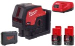 Laser krzyżowy Milwaukee zielony M12CLLP-302C 2x aku. 3.0Ah, ładowarka, walizka