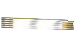 Miara składana drewniana Stanley biało-żółta 2m 35-458