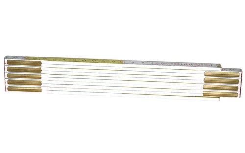 Miara składana drewniana Stanley biało-żółta 2m 35-458