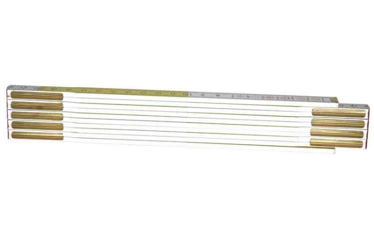Miara składana drewniana Stanley biało-żółta 2m 35-458
