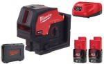 Laser krzyżowy Milwaukee zielony M12CLLP-202C 2x aku. 2.0Ah, ładowarka, walizka