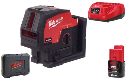 Laser krzyżowy Milwaukee zielony M12CLLP 38m