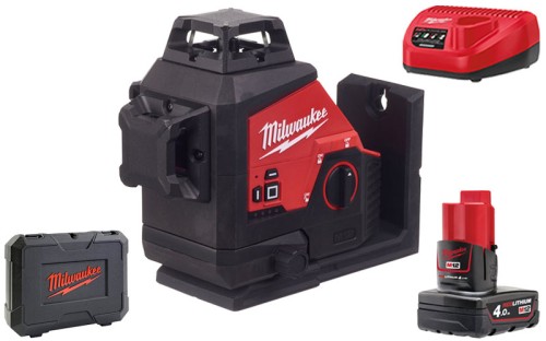 Laser krzyżowy Milwaukee M123PL-401C 3-płaszczyznowy