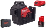 Laser krzyżowy Milwaukee M123PL-301C 3-płaszczyznowy, 1x aku. 3.0Ah, ładowarka, walizka