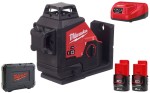 Laser krzyżowy Milwaukee M123PL-302C 3-płaszczyznowy, 2x aku. 3.0Ah, ładowarka, walizka