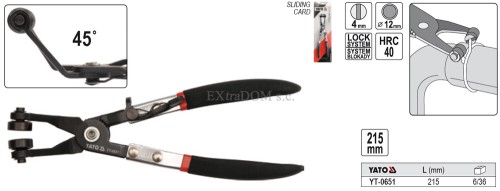 Szczypce Yato wygięte do opasek rozprężnych YT-0651