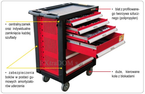 Szafka serwisowa Yato z zestawem narzędzi 177 cz. YT-5530