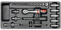 Zestaw narzędzi do szuflady 25 cz. - nasadki i akcesoria 1/4" Yato YT-5541