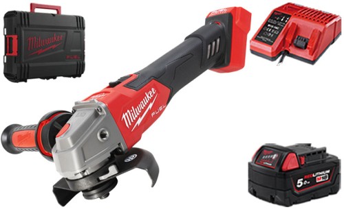 Szlifierka kątowa 125 mm Milwaukee M18FSAGV125XB-0X regulacja prędkości, hamulec, włącznik suwakowy