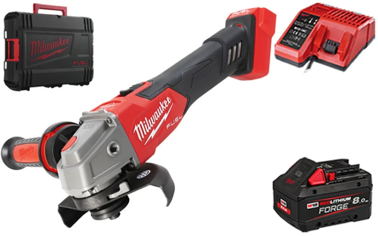 Szlifierka kątowa 125 mm Milwaukee M18FSAGV125XB-0X regulacja prędkości, hamulec, włącznik suwakowy