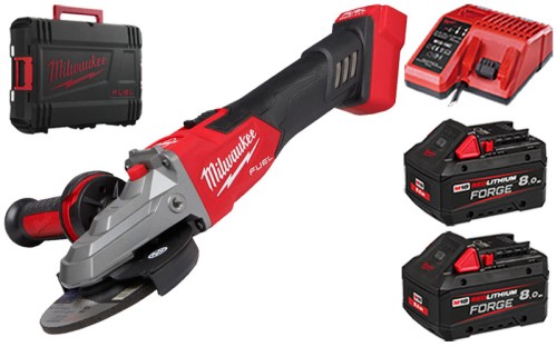 Szlifierka kątowa 125 mm z płaską głowicą Milwaukee M18FSAGF125XB z hamulcem i włącznikiem suwakowym