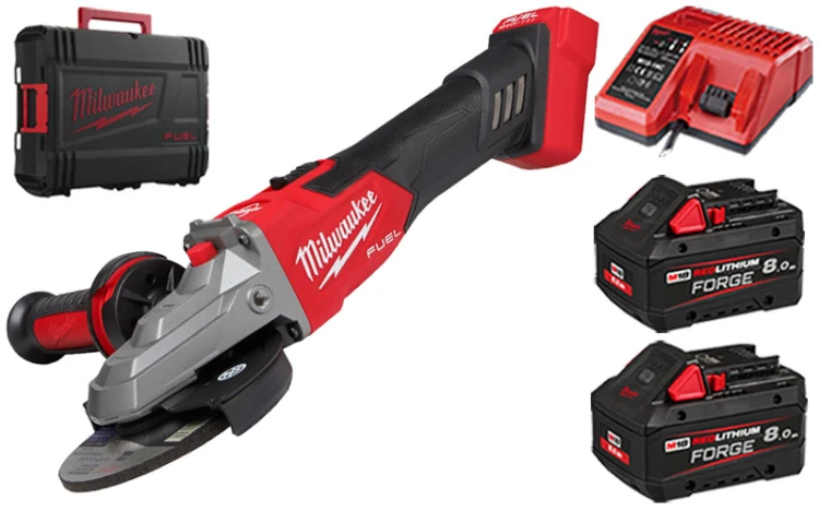 Szlifierka kątowa 125 mm z płaską głowicą Milwaukee M18FSAGF125XB z hamulcem i włącznikiem suwakowym