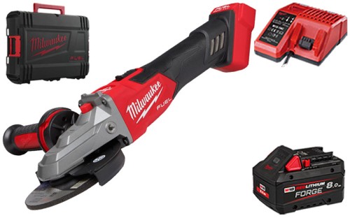 Szlifierka kątowa 125 mm z płaską głowicą Milwaukee M18FSAGF125XB z hamulcem i włącznikiem suwakowym