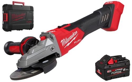 Szlifierka kątowa 125 mm z płaską głowicą Milwaukee M18FSAGF125XB z hamulcem i włącznikiem suwakowym