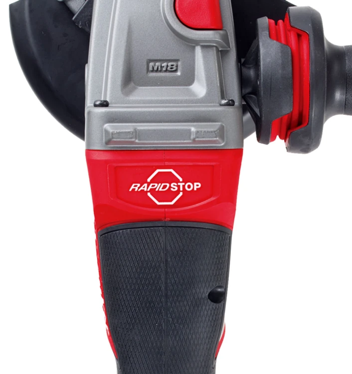 Szlifierka kątowa 125 mm z płaską głowicą Milwaukee M18FSAGF125XPDB-0X z hamulcem i włącznikiem łopatkowym w walizce,