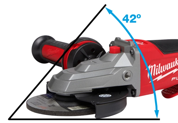 Szlifierka kątowa 125 mm z płaską głowicą Milwaukee M18FSAGF125XPDB-0X z hamulcem i włącznikiem łopatkowym w walizce,