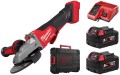 Szlifierka kątowa 125 mm z płaską głowicą Milwaukee M18FSAGF125XPDB z hamulcem i włącznikiem łopatkowym w walizce