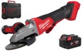 Szlifierka kątowa 125 mm z płaską głowicą Milwaukee M18FSAGF125XPDB z hamulcem i włącznikiem łopatkowym w walizce