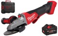Szlifierka kątowa 125 mm z płaską głowicą Milwaukee M18FSAGF125XPDB z hamulcem i włącznikiem łopatkowym w walizce