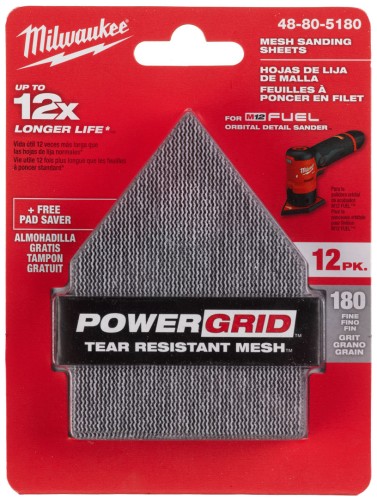 Siatki ścierne POWERGRID MIlwaukee do M12FDSS kpl. 12 szt. gradacja 220 48805220