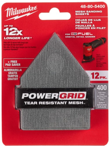 Siatki ścierne POWERGRID MIlwaukee do M12FDSS kpl. 12 szt. gradacja 400 48805400