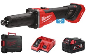 Szlifierka prosta Milwaukee M18FDGROVB-501X z hamulcem, 1x aku. 5.0Ah, ładowarka, walizka