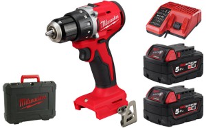 Wiertarko - wkrętarka bezszczotkowa Milwaukee M18BLDDRC-502C 2x aku. 5.0Ah ładowarka, walizka 4933492835