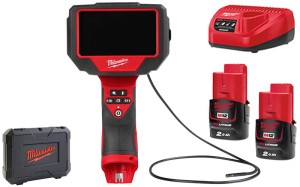 Kamera inspekcyjna Milwaukee M12ATB-202C 2x aku. 2.0Ah, ładowarka, walizka, boroskop dla techników samochodowych