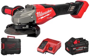 Szlifierka kątowa 125mm z hamulcem Milwaukee M18FHSAG125XB2-801X 1x aku. 8.0Ah FORGE™ ładowarka, walizka