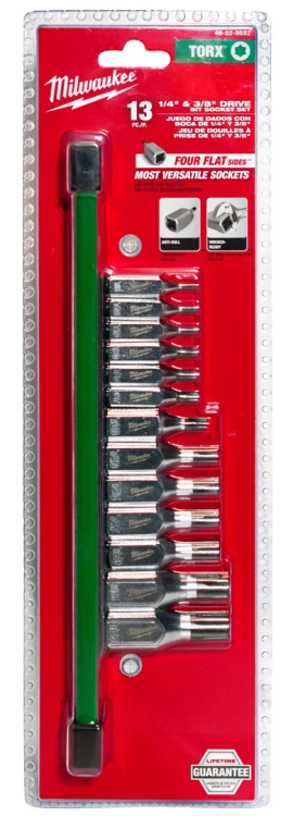 Klucze trzpieniowe TORX Milawukee kpl. 13 cz. T8 - T60 na szynie 4932480565