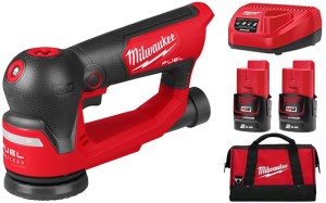 Szlifierka orbitalna Milwaukee M12FSDR75-202B 2x aku. 2.0Ah, ładowarka, torba