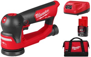 Szlifierka orbitalna Milwaukee M12FSDR75-301B 1x aku. 3.0Ah, ładowarka, torba 