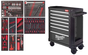 Wózek narzędziowy Milwaukee z wyposażeniem 206 narzędzi 4932500744