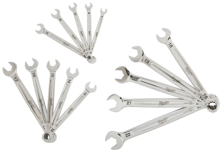Klucze płasko – oczkowe Milwaukee MAXBITE kpl. 15 szt. - metryczny 4932464258