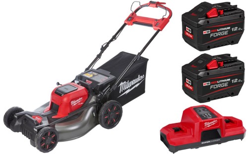 Kosiarka akumulatorowa Milwaukee M18F2LM53-122 M18 FUEL™ 2x aku. FORGE 12.0Ah i super ładowarka M18 DBSC kosiarka z napędem 53 cm na dwa akumulatory 4933499213