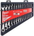 Klucze płasko – oczkowe Milwaukee MAXBITE z grzechotką kpl. 15 szt. - metryczny 4932464994