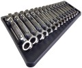 Klucze płasko – oczkowe Milwaukee MAXBITE z grzechotką kpl. 15 szt. - metryczny 4932464994