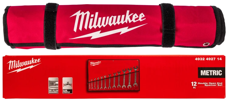 Klucze płaskie Milwaukee kpl. 12 szt. w etui 4932492714