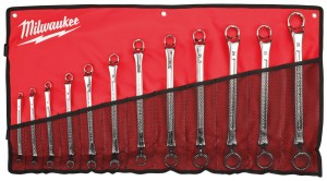 Klucze oczkowe Milwaukee podwójnie odsadzone 75° - kpl. 12 szt. 4932492738