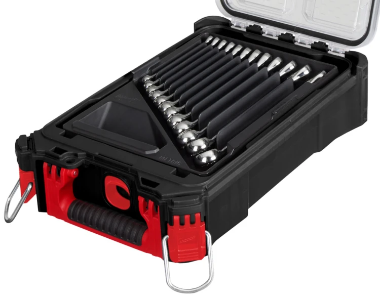 Klucze płasko – oczkowe Milwaukee MAXBITE w organizerze PACKOUT Slim, kpl. 15 szt.  4932498141