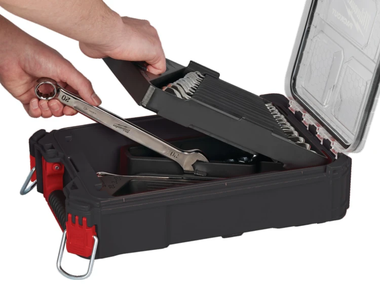 Klucze płasko – oczkowe Milwaukee MAXBITE w organizerze PACKOUT Slim, kpl. 15 szt.  4932498141