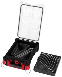 Klucze płasko – oczkowe Milwaukee MAXBITE w organizerze PACKOUT Slim, kpl. 15 szt.   4932498141