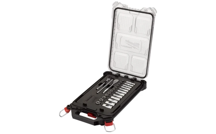 Klucze nasadowe Milwaukee 1/4˝ z grzechotką, metryczne, kpl. 28 szt. w organizerze PACKOUT™ 4932478812