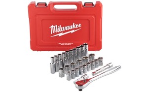Klucze nasadowe Milwaukee 1/2˝ z grzechotką, metryczne, kpl. 28 szt. w skrzynce 4932471864