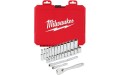 Klucze nasadowe Milwaukee 1/4˝ z grzechotką, metryczne, kpl. 28 szt. w skrzynce 4932464943