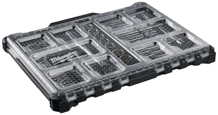 Klucze nasadowe Milwaukee 1/4˝ 1/2˝ z grzechotkami, metryczne, kpl. 63 szt. w organizerze PACKOUT™ 4932493661