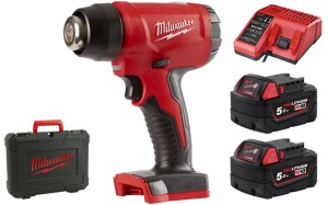 Opalarka akumulatorowa Milwaukee M18BHG-502C 2x aku. 5.0Ah, ładowarka, walizka 4933459772
