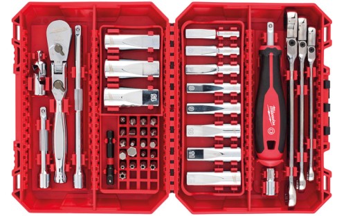 Zestaw narzędzi Milwaukee: grzechotka, nasadki 1/4“ i bity udarowe kpl. 42 szt. 4932498382