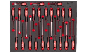 Wkładka piankowa Milwaukee z wkrętakami  kpl. 23 szt. do wózków narzędziowych  4932479830